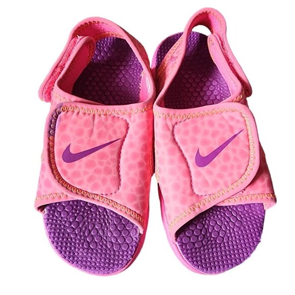 Nike Sunray Adjust 4 Sandals Pink Purple Little Girls Size 10 - Picture 3 of 10